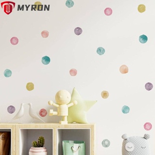 Myron สติกเกอร์ ลายจุด สีรุ้ง ลอกออกได้ สําหรับติดตกแต่งผนังห้องเรียน 72 ชิ้น