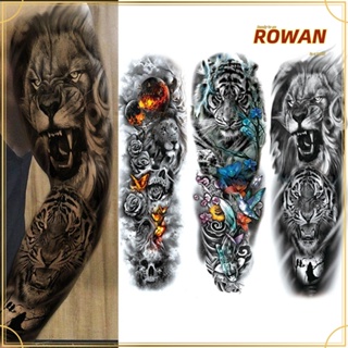 ROWANS สติกเกอร์รอยสักปลอม กันน้ํา ขนาดใหญ่ 48x17 ซม.