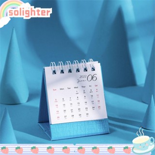 Solighter ปฏิทินตั้งโต๊ะ ขนาดเล็ก แบบพกพา ลายอวกาศน่ารัก