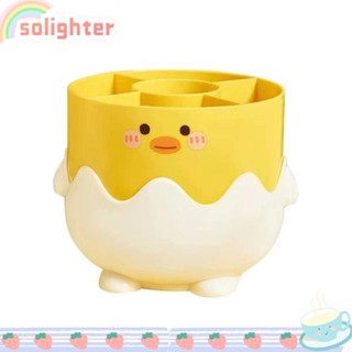 SOLIGHTER กล่องใส่ปากกา ดินสอ เครื่องเขียน ลายเป็ดน้อยน่ารัก สีเหลือง สําหรับบ้าน