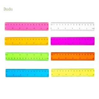 Dudu ไม้บรรทัดพลาสติกใส 6 นิ้ว 8 ชิ้น