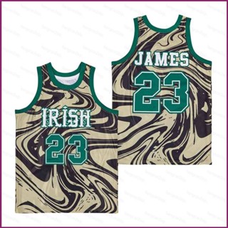 เสื้อกีฬาบาสเก็ตบอล ลาย YP2 No.23 Lebron James Marble Alternate Jersey พลัสไซซ์ สําหรับผู้ชาย และผู้หญิง PY2