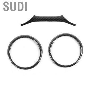 Sudi Qii lu　Dashboard Decoration Ring  3Pcs/Set Carbon fiber Dashboard Cover Trim Accessories Fit for Wrangler JL 2018