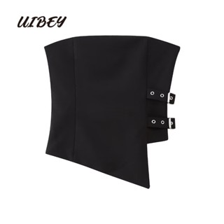 Uibey เสื้อกั๊ก อเนกประสงค์ หัวเข็มขัด สีพื้น 3992