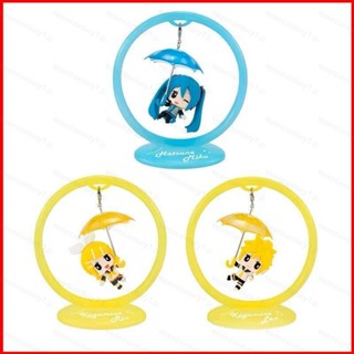 Ys โมเดลฟิกเกอร์ Hatsune Miku Kagamine Rin Len Umbrella Q Version ของเล่นสําหรับเด็ก เก็บสะสม 3 ชิ้น