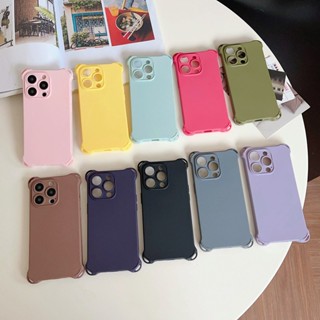 เคสซิลิโคนนิ่ม สี่มุม 10 สี สําหรับ iPhone 14 + Plus 11 12 13 Pro Max Apple