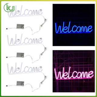 [Wishshopeelxl] โคมไฟนีออน LED ลาย Welcome สําหรับแขวนตกแต่งผนังบ้าน บาร์ ผับ ห้องนอน โรงแรม