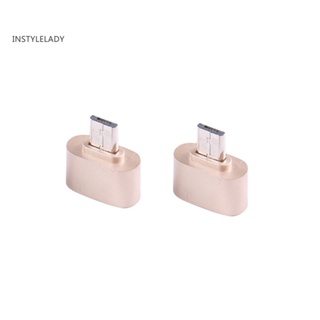 Instylelady อะแดปเตอร์แปลง Micro USB เป็น USB 20 OTG สําหรับ Android แท็บเล็ต โทรศัพท์มือถือ 2 ชิ้น