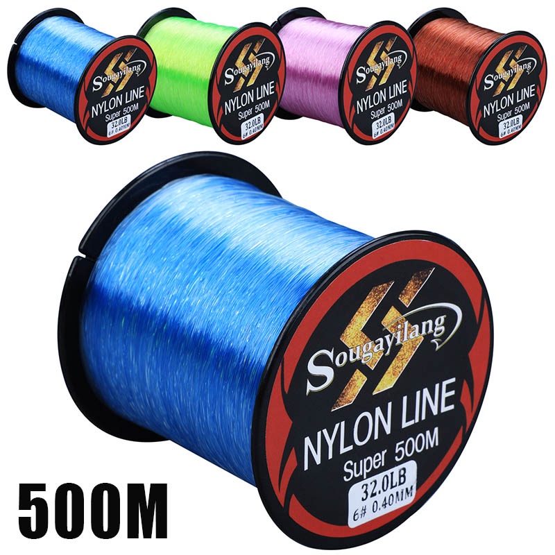 Sougayilang 500M Monofilament Line 11-36.3LB Super Strong Nylon Fishing Line Leader Line Sinking Lin