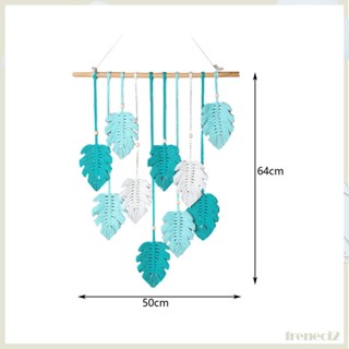 [Freneci2] พู่แขวนผนัง ลายใบไม้ มาคราเม่ สไตล์โบโฮ สําหรับตกแต่งบ้าน ห้องนั่งเล่น