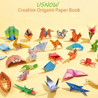 Usnow หนังสือกระดาษพับ ลายสัตว์ 3D ของเล่นเสริมการเรียนรู้เด็กอนุบาล