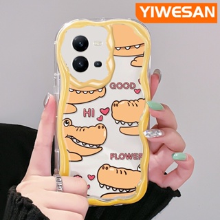 เคสโทรศัพท์มือถือ ซิลิกาเจลนิ่ม ใส กันกระแทก ลายหนังจระเข้น่ารัก สําหรับ VIVO V25 5G V25E X80 Lite V21E Y73 2020