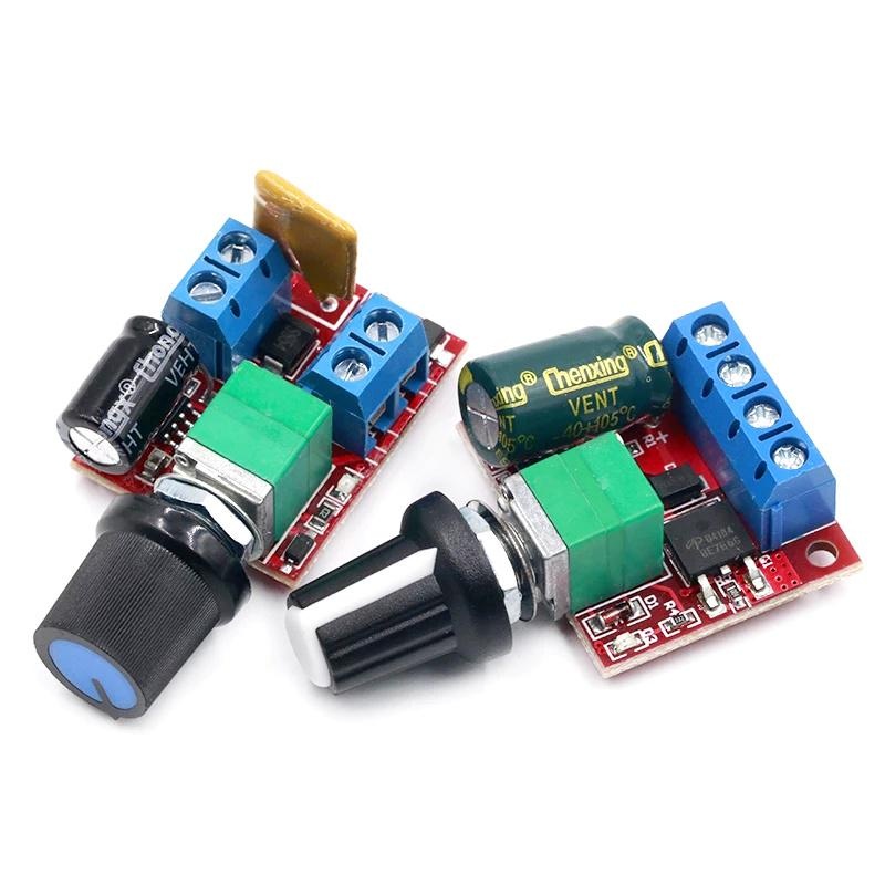 โมดูลควบคุมความเร็วมอเตอร์ DC 5A PWM 3V-35V 4.5V-35V ขนาดเล็ก หรี่ไฟได้