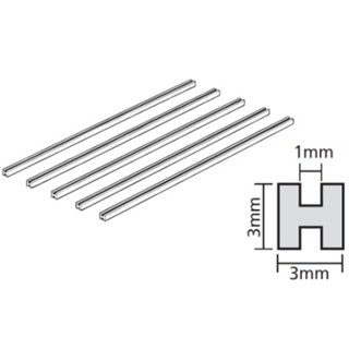 TAMIYA 70201 PLASTIC BEAMS 3mm H-SHAPED (5PCS.)