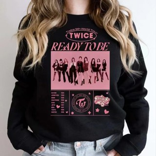 เสื้อยืดแขนสั้นลําลอง คอกลม มีฮู้ด พิมพ์ลาย Kpop Twice READY TO BE Momo Sana Mina Lim Na Yeon Son Chae Youn Park Ji Hyo แฟชั่นคู่รัก สําหรับผู้ชาย และผู้หญิง