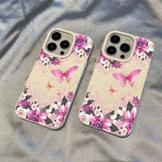 Xr เคสโทรศัพท์มือถือ ลายดอกไม้ สีม่วง สําหรับ Apple Iphone 15 12 xsmax 14 13pro 11 LXAX