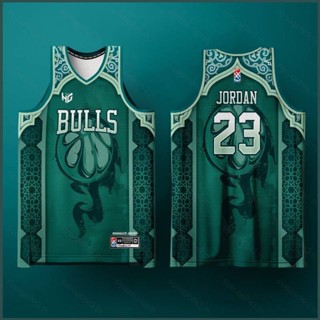 Sy3 Jordan Jersey Concept Bulls เสื้อกีฬาบาสเก็ตบอล สีฟ้า สีเขียว สําหรับผู้ชาย และผู้หญิง พลัสไซซ์ YS3