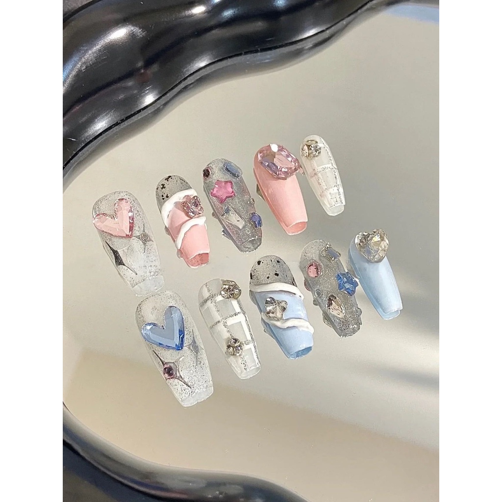 【HANDMADE】เล็บปลอม นํากลับมาใช้ใหม่ได้ สีมาการอง สําหรับตกแต่งเล็บ