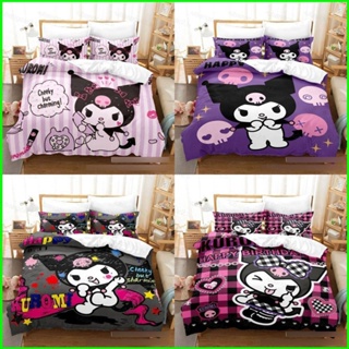 Yb2 ชุดเครื่องนอน ผ้าห่ม ปลอกหมอน ลาย Hello Kitty Kuromi Pompom Purin สําหรับห้องนอน บ้าน BY2