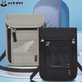 Wonder กระเป๋าสตางค์ คล้องคอ สไตล์มินิมอล ปรับได้ บล็อก RFID