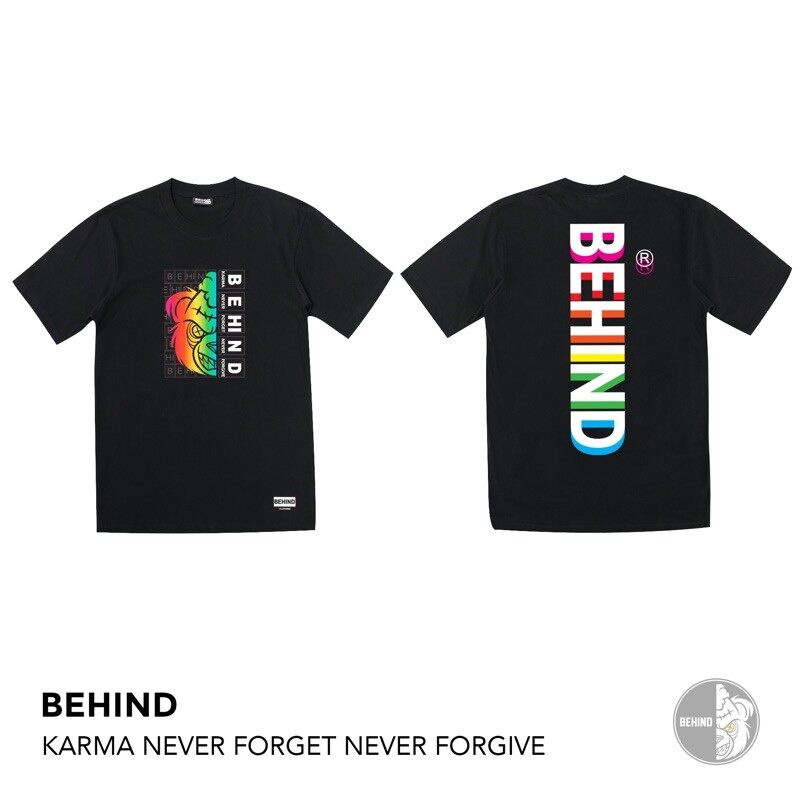 BEHIND CLOTHING เสื้อยืดลาย “BEHIND KARMA” แขนสั้นTEE