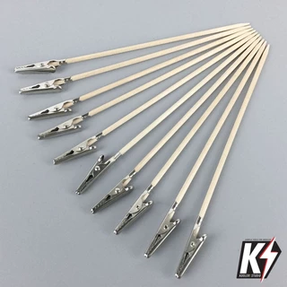 แพค 10 แท่ง ไม้หนีบชิ้นงานก้านไม้ไผ่ 6 ขนาด ไม้หนีบชิ้นงานโมเดล ปากหนีบ มือจับชิ้นงานพ่นสีแอร์ปรัชกันพลา กันดั้ม