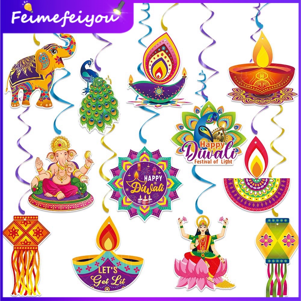 ใหม่ จี้เกลียว Diwali สําหรับแขวนตกแต่งเทศกาล 2025