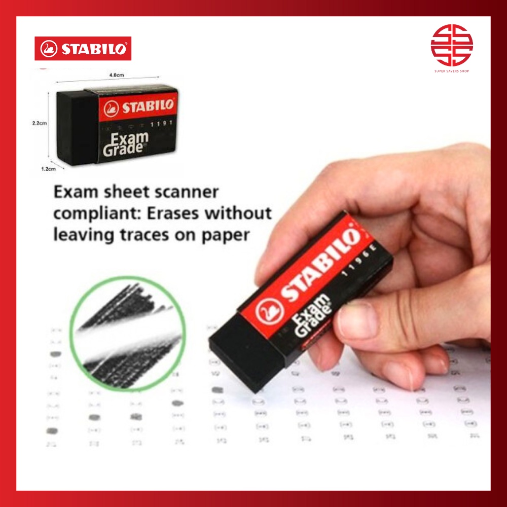 [Super SaverS] Stabilo Pemadam Gred Peperiksaan Pemadam Hitam 1 biji Exam Grade Black Eraser Exam Er