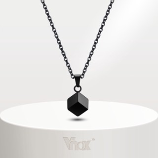 Vnox สร้อยคอ สเตนเลส ทรงสี่เหลี่ยม ลายเรขาคณิต 3D เรียบง่าย …