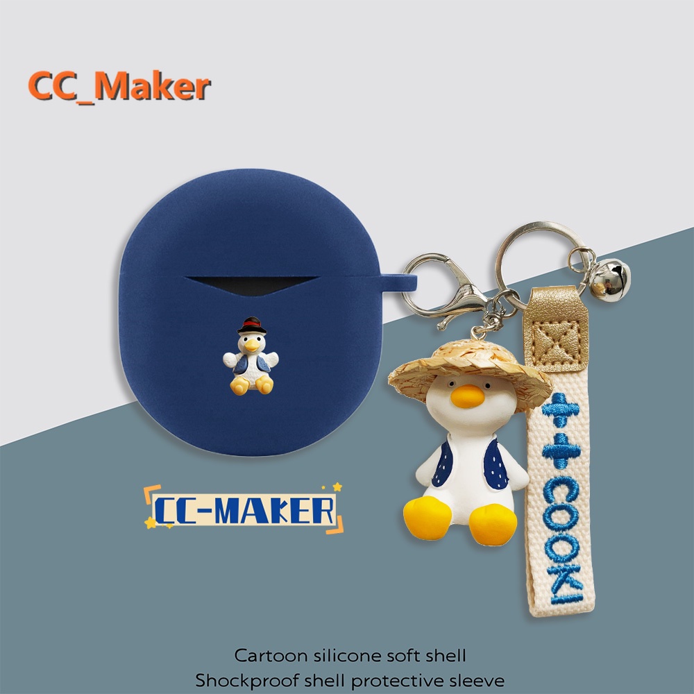 For EDIFIER X2S Case Cartoon Duck Keychain Pendant Cute Burger EDIFIER X2S Silicone Soft Case Creati
