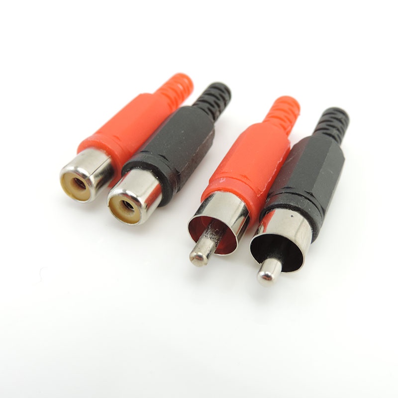 Rca Male Connector ปลั๊กแปลงแจ็คตัวเมีย M/F AV อะแดปเตอร์แปลงเสียงและวิดีโอ FTH3