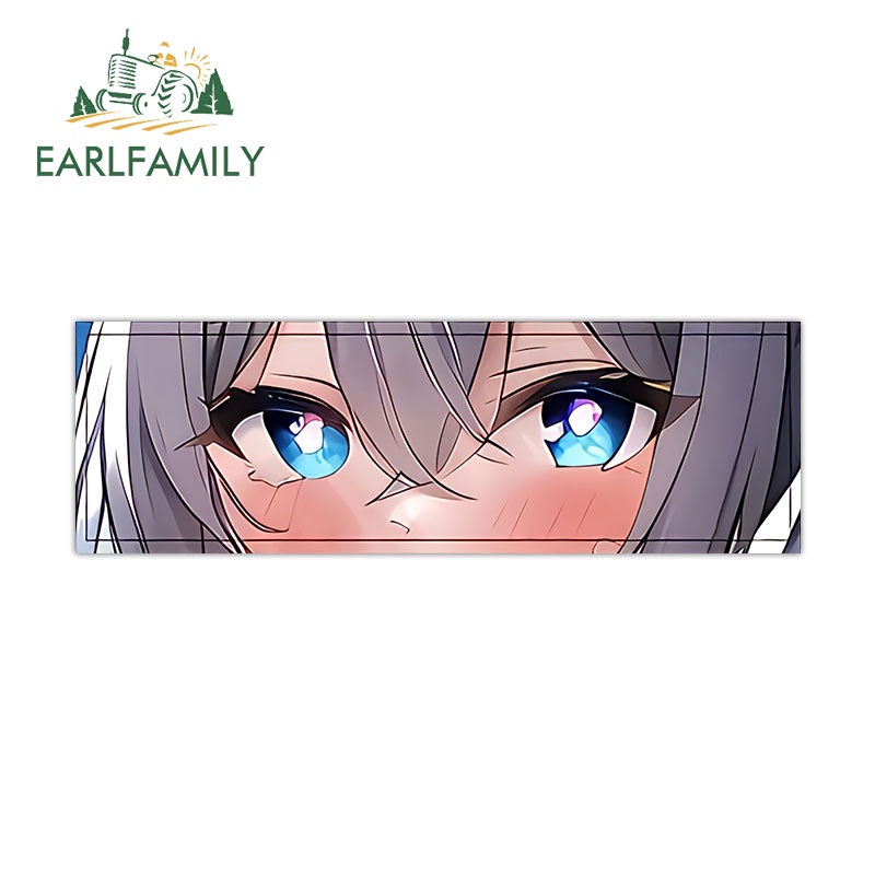 Earlfamily สติกเกอร์ไวนิล ลายการ์ตูนอนิเมะ Eyes Slap 13 ซม. กันน้ํา สําหรับติดตกแต่งประตูรถยนต์ รถจักรยานยนต์