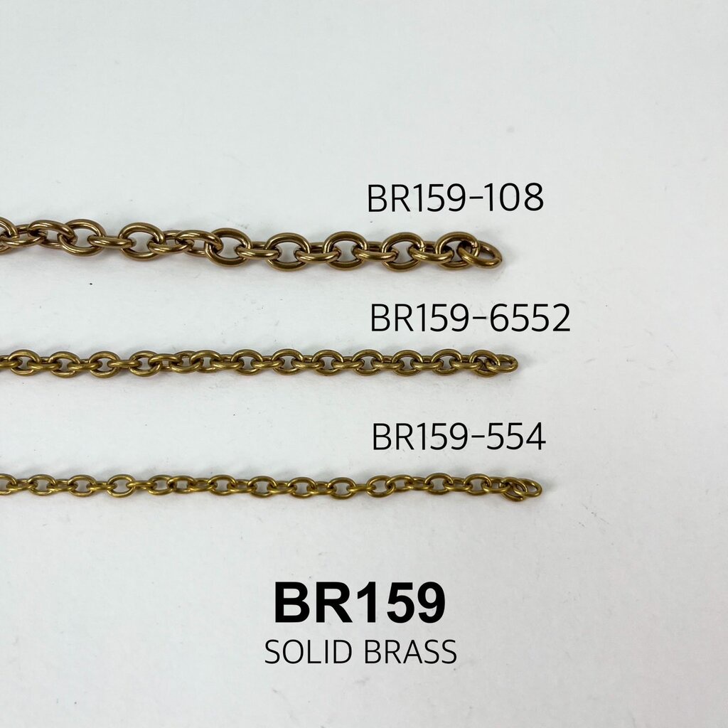 BR159 โซ่ทองเหลืองแท้ ทรงรี **ราคาต่อเมตร**