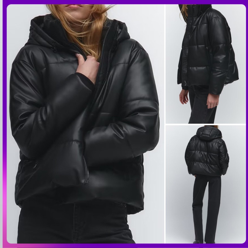 Zara 23 ฤดูใบไม้ร่วงฤดูหนาวรูปแบบใหม่หนาหนัง มารยาท คลุมด้วยผ้า เบาะแจ็คเก็ตผ้านวมตกแต่งสบายๆแฟชั่น2969246