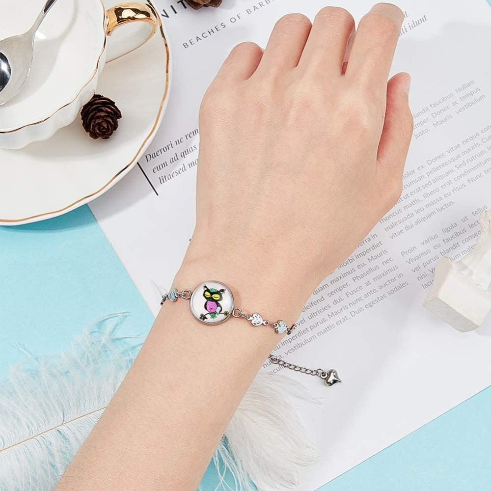 กรอบสร้อยข้อมือ สเตนเลส 304 ทรงกลม แบน 16 มม. 14 ชิ้น และถาดเปล่า 14 ชิ้น สําหรับทําเครื่องประดับ DIY 28 ชิ้น 1 กล่อง