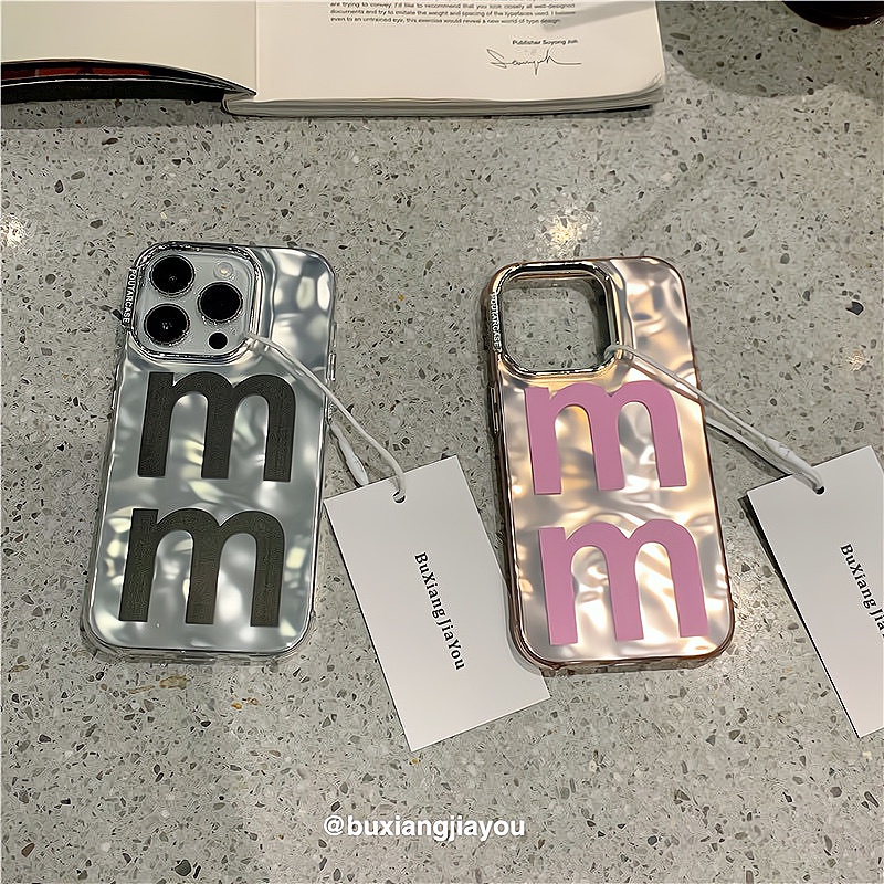 Huiwanju เคสโทรศัพท์มือถือ ลายตัวอักษร Girls' MM สําหรับ iPhone 14 Apple 15proMax 13proMax 12