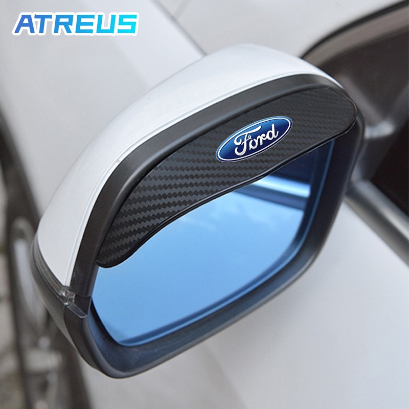 2 ชิ้น Ford คิ้วกันฝนกระจกมองข้างรถยนต์คาร์บอนไฟเบอร์ คิ้วกันฝนกระจกมองข้างรถยนต์ สำหรับ Ford Ranger
