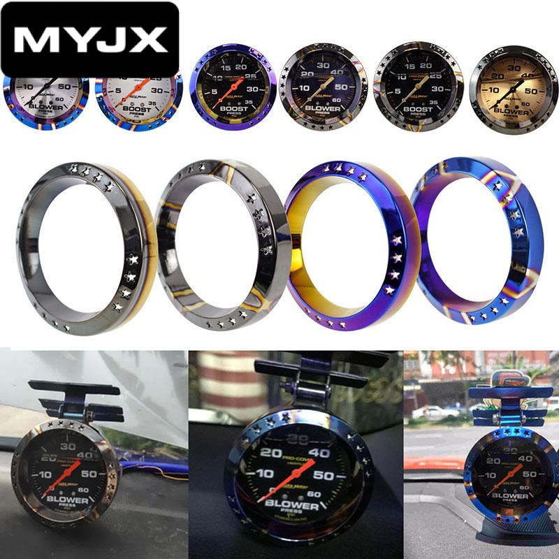 【MYJK】ฝาครอปหน้าเกจ์วัดบูส automrter สีไทเท งาานไดร์แท้ สีสันสวยงาม ลายกากบาท