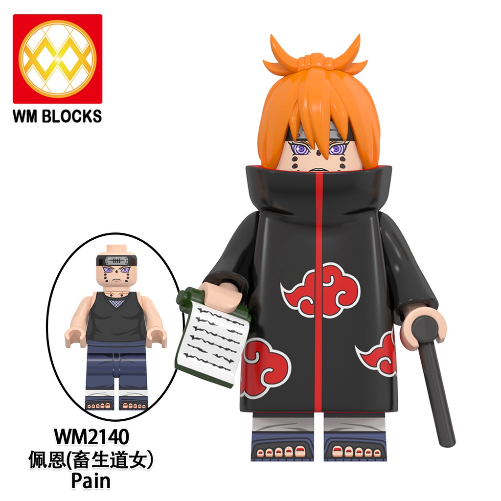 ของเล่นตัวต่อฟิกเกอร์ Akatsuki Naruto Blocks Pain Kaguya Kimimaro Uchiha Itachi ขนาดเล็ก - รูปที่ 2