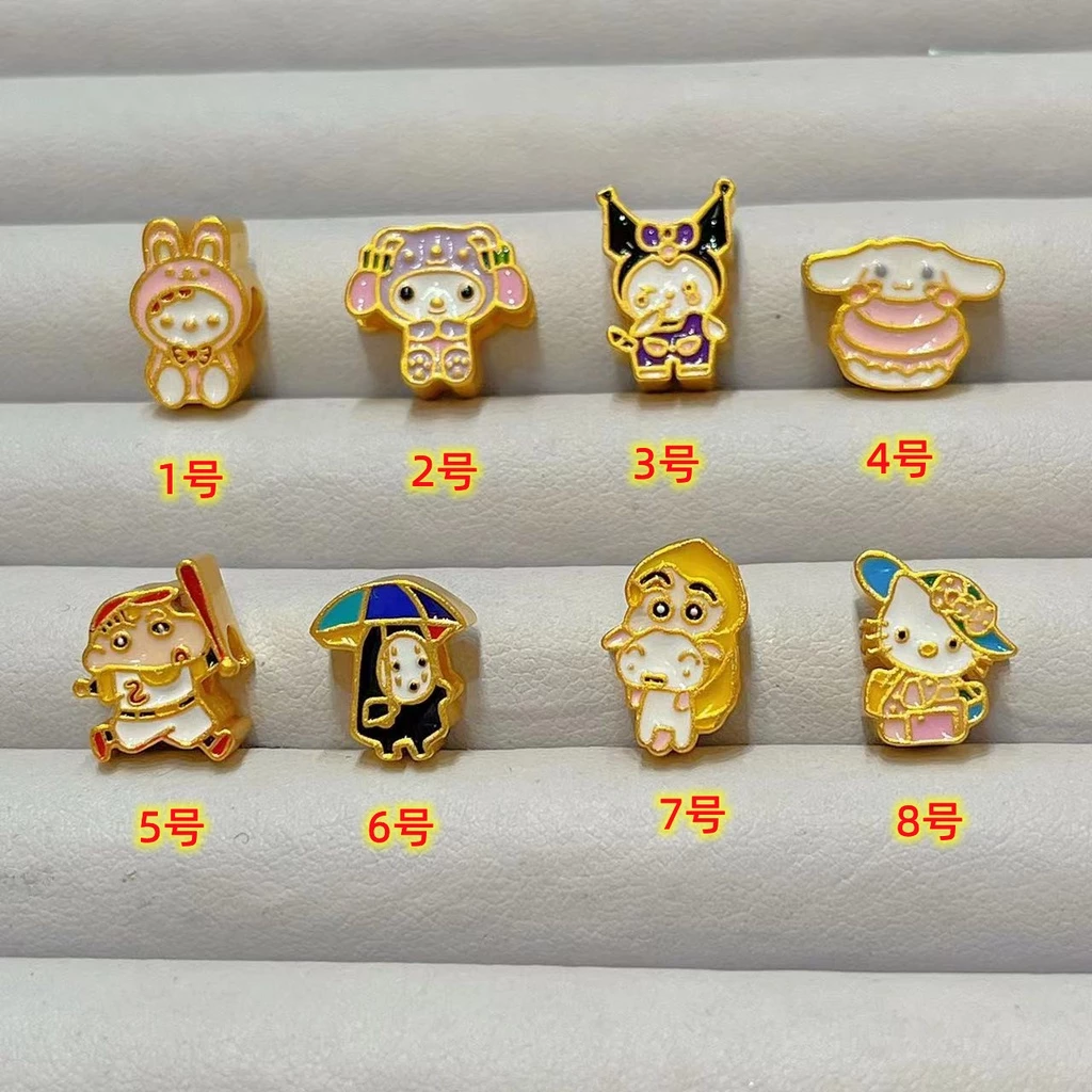สร้อยข้อมือลูกปัดลายชินนาม่อน คุโรมิ ชินจัง ไร้หน้า สีทอง - รูปที่ 1