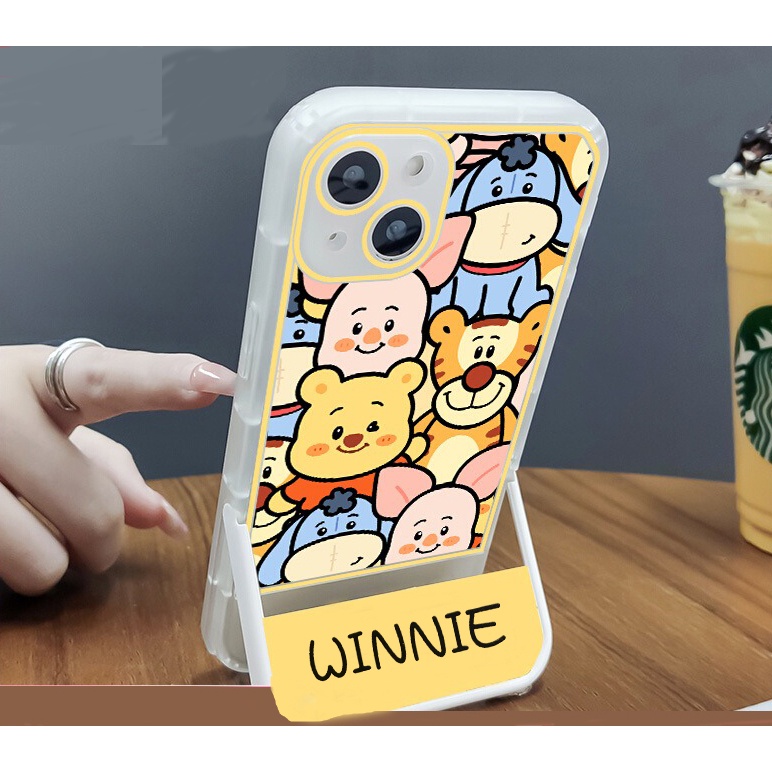 เคสโทรศัพท์มือถือ แบบพับได้ ลาย WINNIE พร้อมขาตั้ง สําหรับ Samsung S22 Ultra S21 S20 S10 Plus A73 A54 A53 A42 A34 A22 A23 A21s A14 A13 A12 A52 A52s A51 A31 A71 Note 20 10 Plus a02 a03 a02S a04