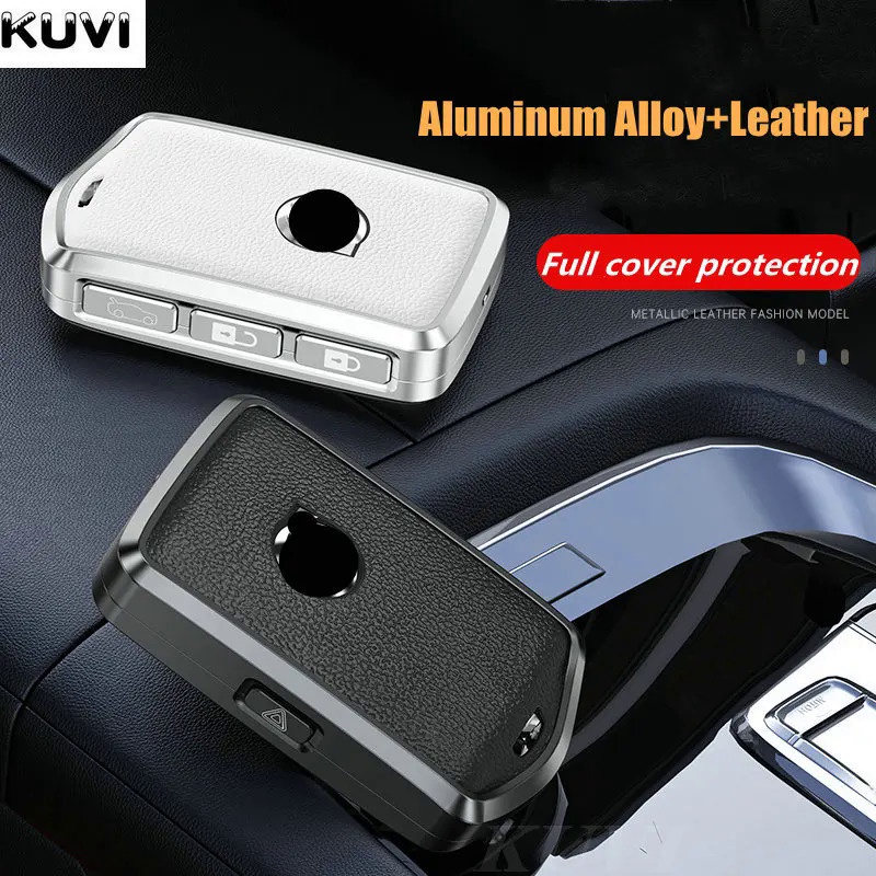 Alloy Leather Car Key Case Cover Shell Fob For Volvo XC40 XC60 S90 XC90 V90 T5 T6 T8 Auto Accessorie