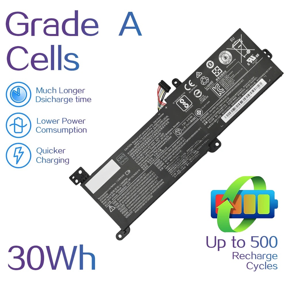 แบตเตอรี่แล็ปท็อป  L16C2PB2 Lenovo IdeaPad 520-15IKB L16S2PB1 L16L2PB3 L16C2PB1 L17L2PF1 L17M2PB7 L1