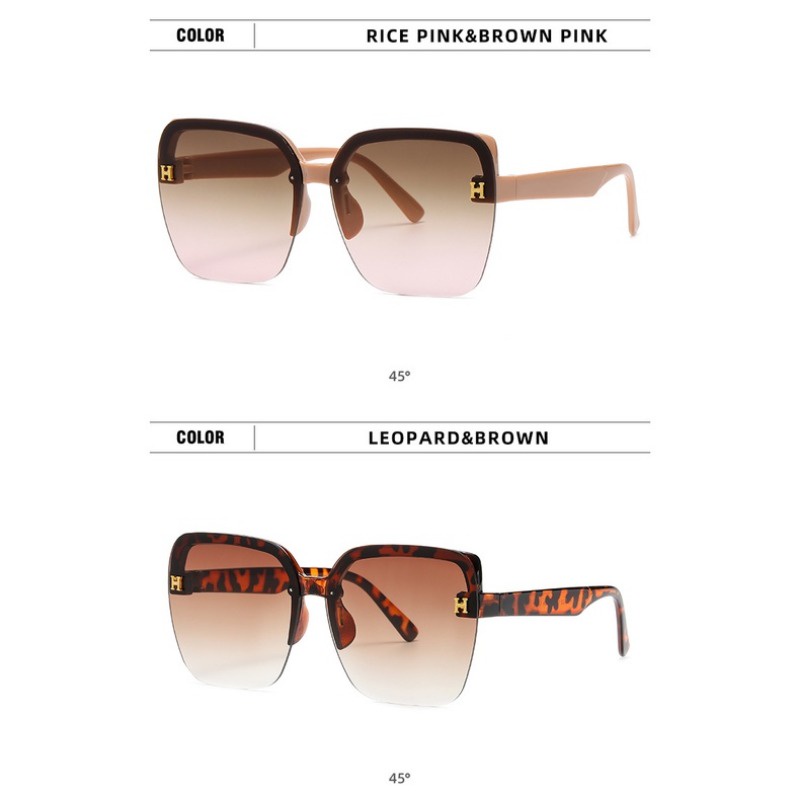 (HENGHA) ใหม่ แว่นตากันแดด กรอบสี่เหลี่ยม ไม่มีขอบ ขนาดใหญ่ แฟชั่นสําหรับผู้หญิง - รูปที่ 6