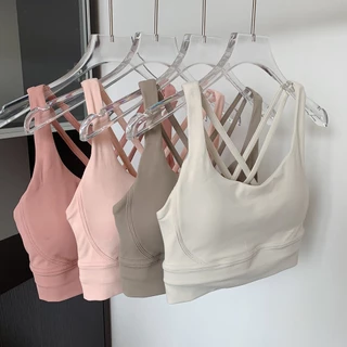 【MAGGIEYOGA]】สปอร์ตบรา กันกระแทก สีนู้ด สําหรับผู้หญิง ใส่เล่นโยคะ ฟิตเนส