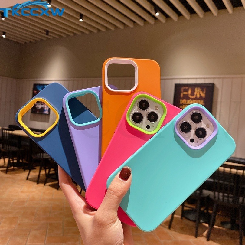 เคสโทรศัพท์มือถือ ซิลิโคนนิ่ม กันกระแทก สีแคนดี้ 3 in 1 สําหรับ Samsung Galaxy S23 FE A05 A05S