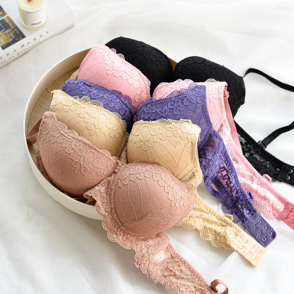 Daisy 008 บราลูกไม้มีฟองน้ำมีโครง คัพ AB อก 32-38 thumbnail 4