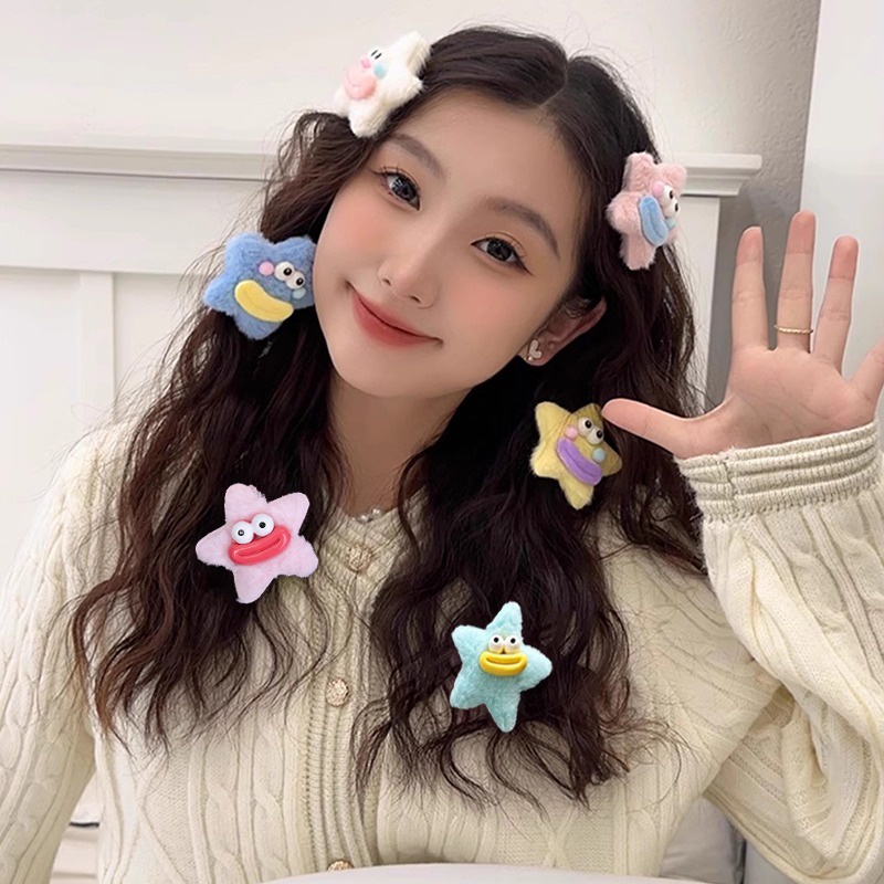 กิ๊บติดผม รูปตุ๊กตาการ์ตูนไส้กรอก และดาวน่ารัก แบบสร้างสรรค์ แฟชั่นฤดูใบไม้ร่วง และฤดูหนาว