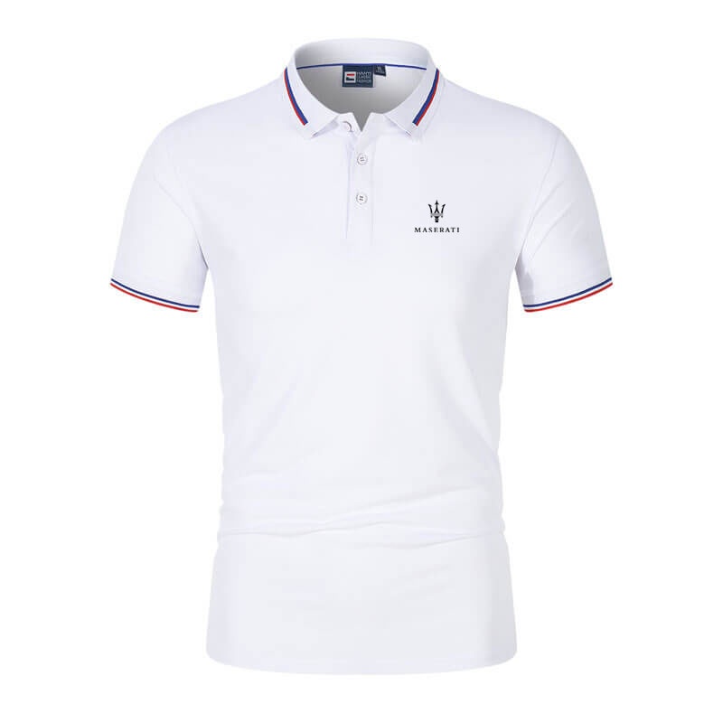 Ma*erati Classic Polo Tee Mens Business Casual Fashion Lapel Tennis Clothing Golf Shirts