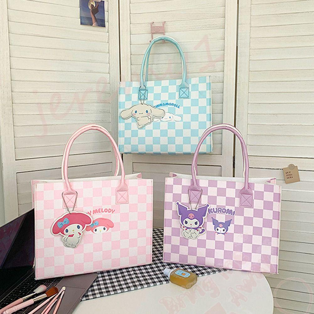 Jeremy1 กระเป๋าถือ กระเป๋าสตางค์ลําลอง ลายการ์ตูน Kuromi Lolita Melody Cinnamoroll Lattice ความจุขนาดใหญ่ แบบพกพา สําหรับสตรี